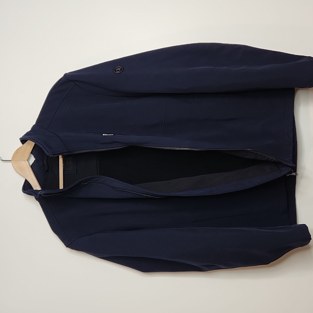 Calvin Klein Men's Waterproof Breathable Navy Blue Full-Zip Jacket With Pockets - Picture 5 of 13